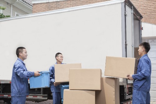 Carefully arranged moving load inside a Hampstead removal van