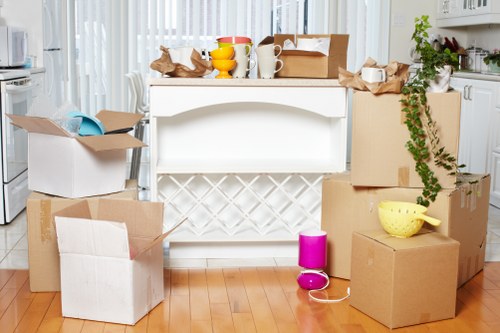 Office equipment and workstations being moved for a Hampstead relocation