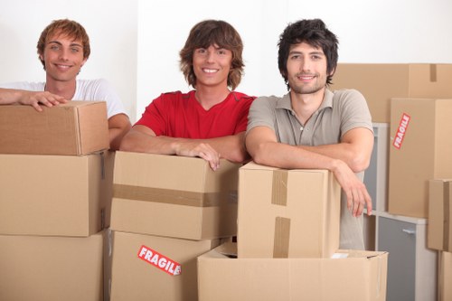 Packed boxes ready for student relocation in Hampstead