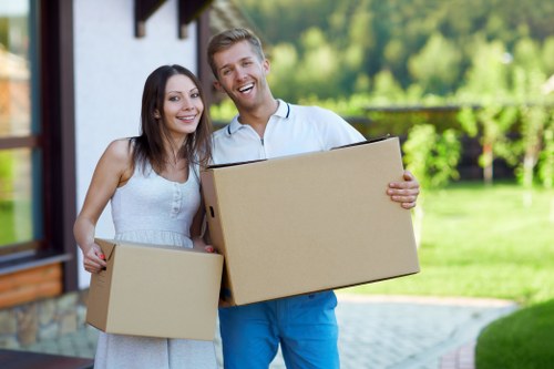 Professional movers handling commercial office items in Hampstead
