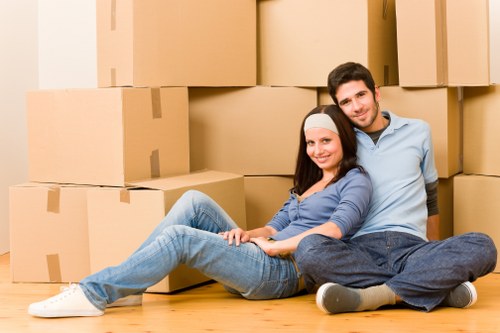 A professional team preparing desks and files for office relocation in Hampstead