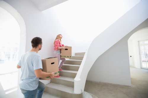 Boxes and household items loaded for a Hampstead move