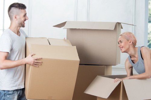 Local Hampstead van service transporting boxes