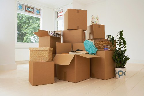 Organised storage Hampstead unit with packed boxes and furniture
