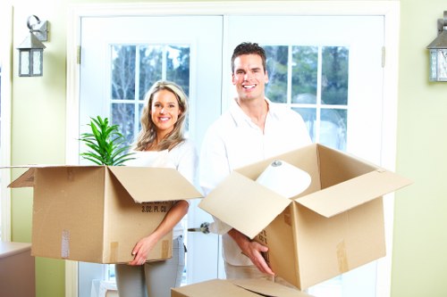 Local office removals in Hampstead with a commercial moving van