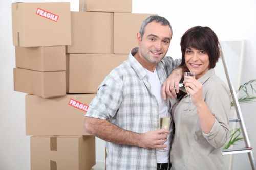 Office movers coordinating a relocation checklist in Hampstead